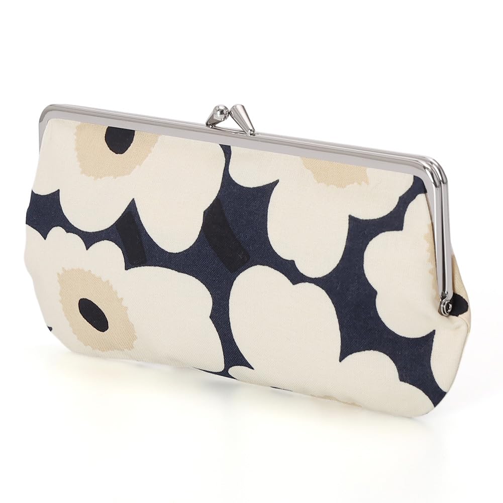 Marimekko Мини Unikko Цветочный чехол для очков, Косметичка, Держатель для мелочей, Застежка-молния, Хлопок, 74529 518, Темно-синий [Б/У]