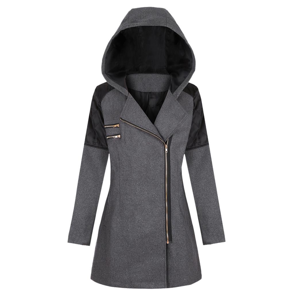  Womens Winter Warm Outwear Floral Print Hooded Pockets Vintage Oversize Coats