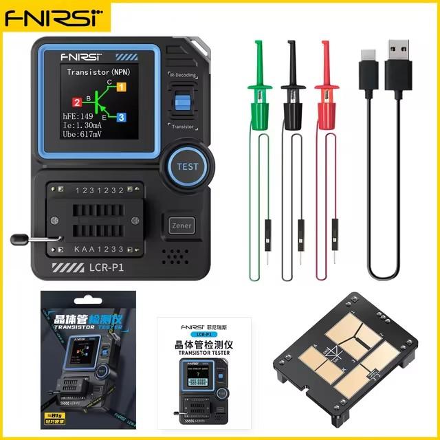 FNIRSI LCR-P1 Transistor Tester Diode Triode Capacitance Resistance Meter LCR ESR Meter NPN PNP MOSFET IR Multifunction Tester