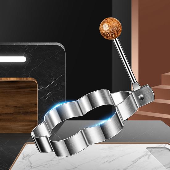 Stainless Steel Egg Ring Non-Stick Fried Egg Mold Heart Round Flower Five-pointed Star Shapes Breakfast Cooking Tools