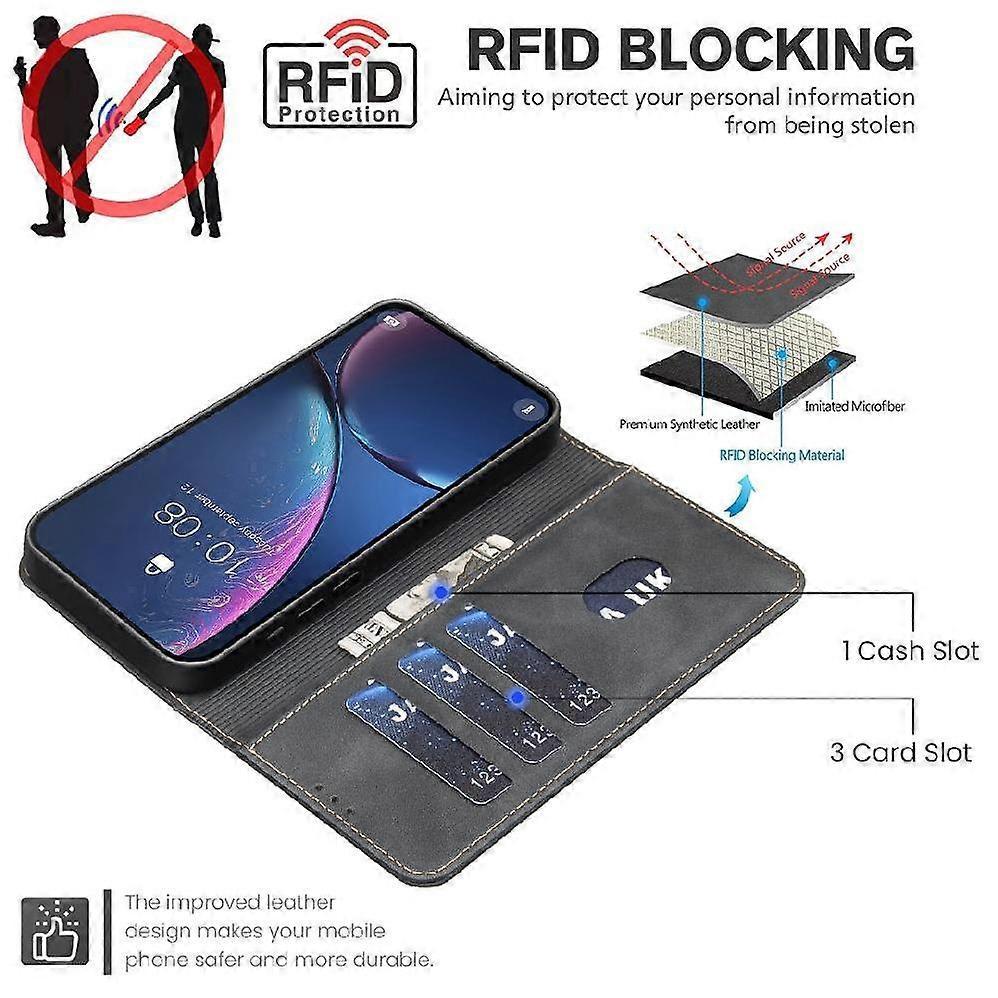 Flip Case for Realme 16 Pro Plus RFID Blocking Business Solid Color Wallet Cover Card Holder Kickstand Shockproof