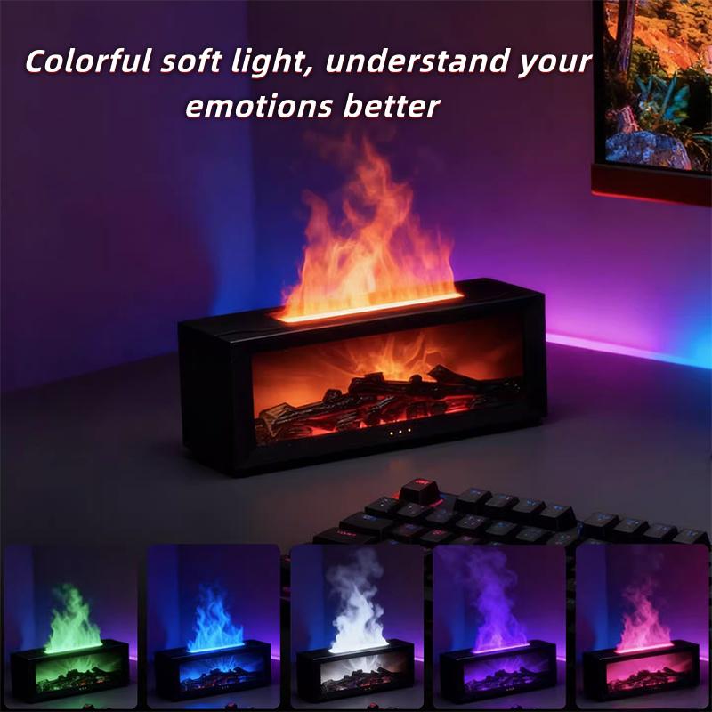 Fireplace imitation flame humidifier home bedroom colorful atmosphere lamp high-value essential oil aromatherapy machine