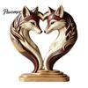 Gingerbread Man Owl Fox Penguin Statues Wooden Animal Ornament with Stable Base, Double Layer Carved Figurine, Unique Wood Art for Home Heart