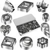 LMETJMA 30Pcs Mini Cookie Cutter Set with Box Stainless Steel Biscuit Cutters Shapes Sets Pastry Dough Pie Fondant Cutter JT347