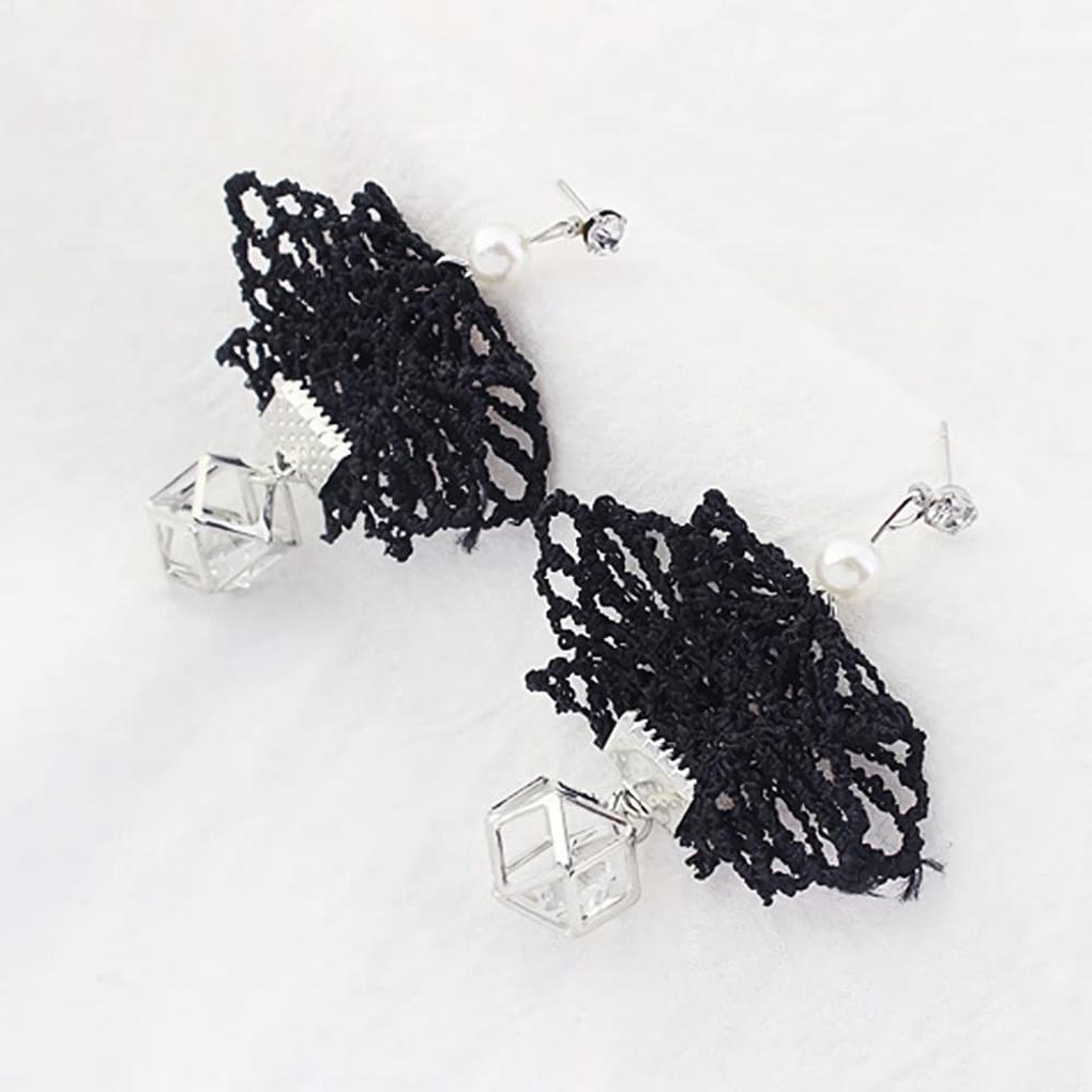Серьги, цепочка, простые, вышивка паутины, точка, уникальные
