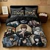 Death Note Pattern Bedding Quilt Set Quilt Cover Pillowcase Home Birthday Gift(1 * duvet cover + 2 * pillowcase, without core)