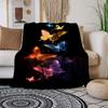Colorful Glowing Butterfly Phone WallpaperBlanket Flannel Throw Blanket for Sofa, Bed, Travel, Camping, Office, Couch, Chair, And Bed Gift f