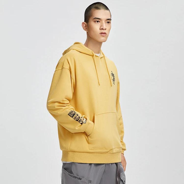 Li Ning X Disney Sports Lifestyle Series Printed Loose Pullover Hoodie Men Hoodies Light-Ochre AWDR445-3