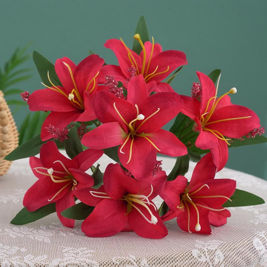 1 шт. DIY поддельные цветы яркие красивые лилии высокая имитация цветочного букета свадебные украшения