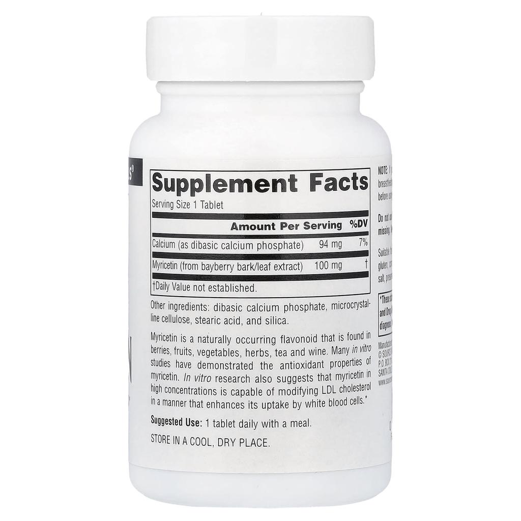 Source Naturals Мирицетин, 100 мг, 60 таблеток
