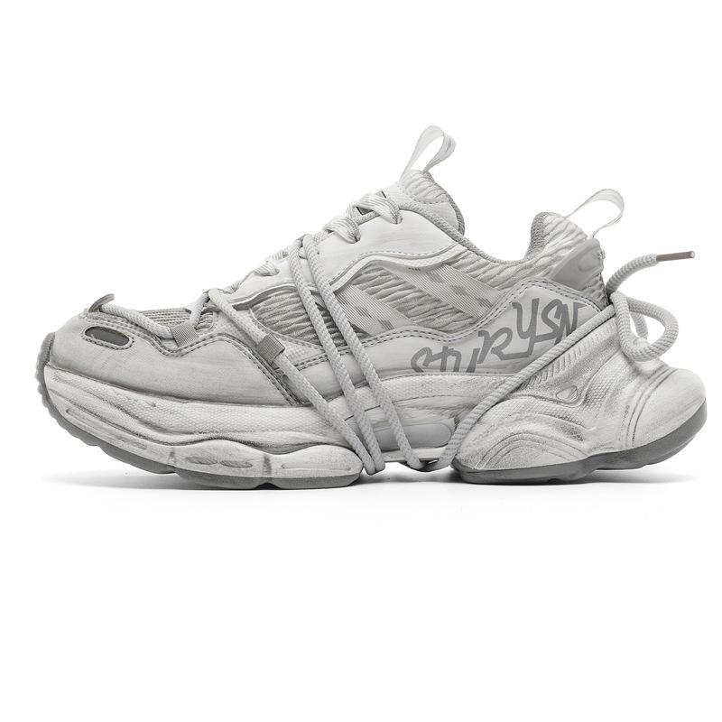 Пара кроссовок-пап новых летних дышащих сетчатых Париж старые с толстой подошвой увеличивающие рост повседневные спортивные туфли