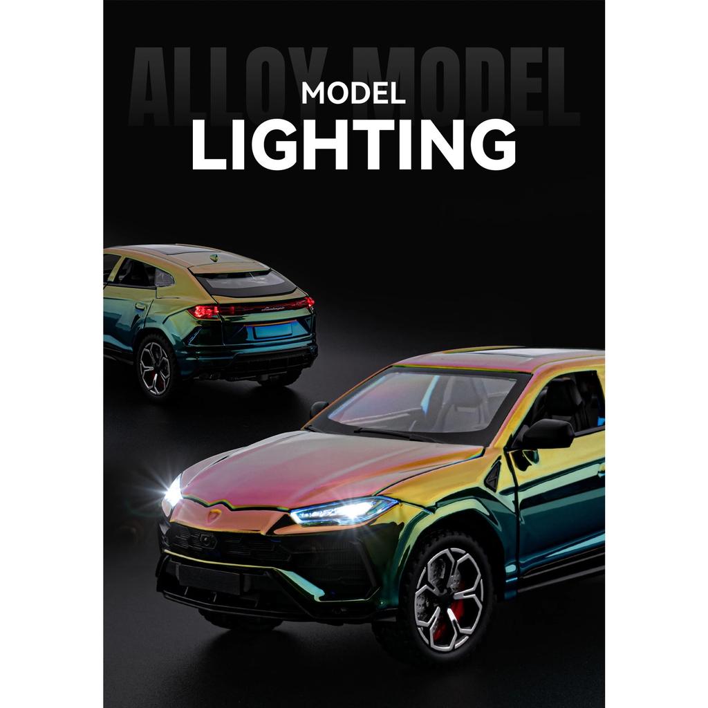 1/24 Lamborghini URUS внедорожник сплав гальваническое покрытие модель спортивного автомобиля литой металл гоночные автомобили модель автомобиля симуляция звук свет детская игрушка подарок
