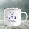 Enamel Mug Merci Maître Print Mugs Creative Coffee Cups Drinks Water Milk Tea Cup School Home Handle Drinkware Best Teacher Gift