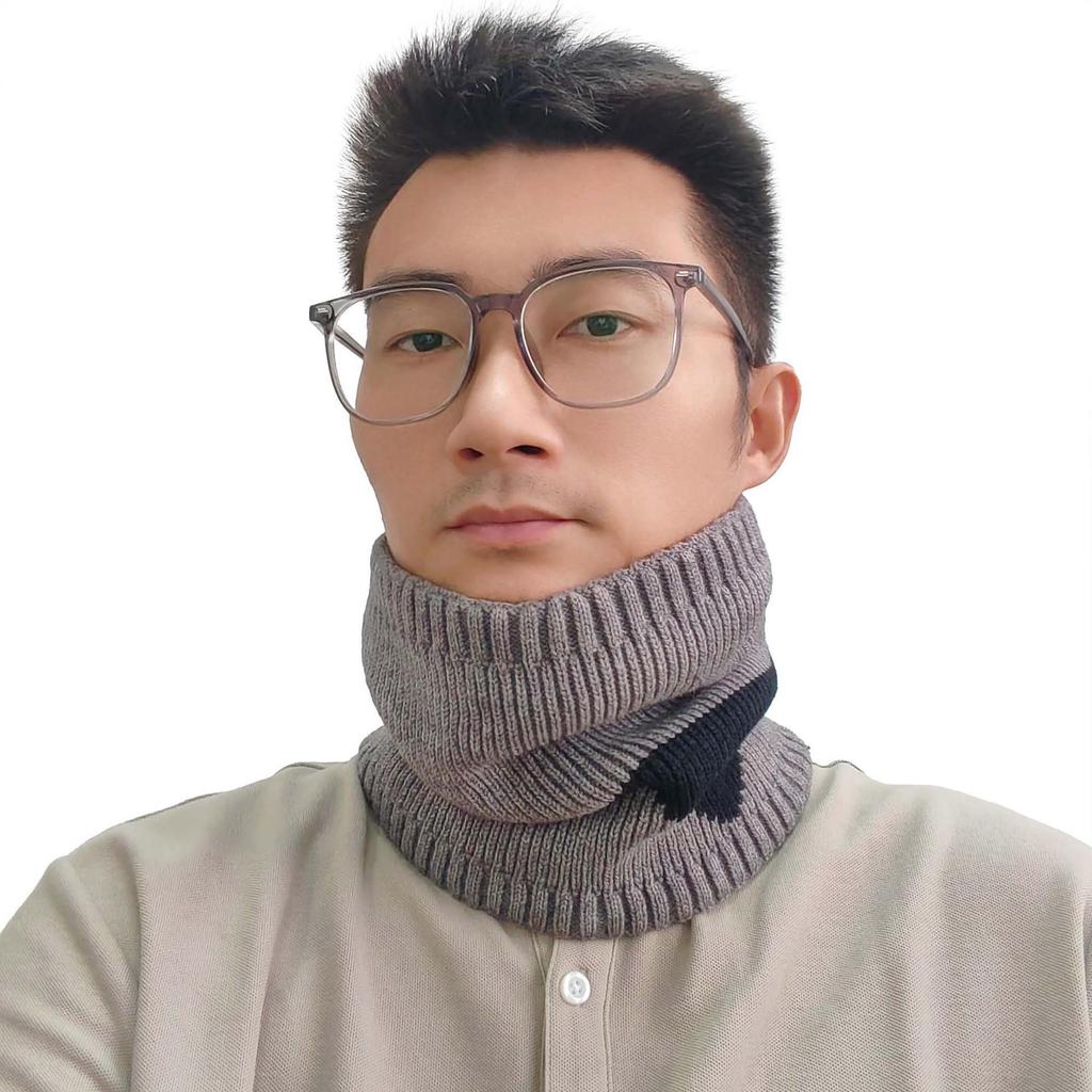 Мужской модный зимний шерстяной трикотажный шарф для шеи