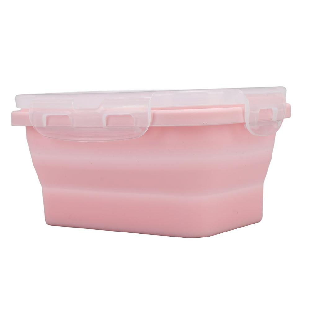 2PCS Collapsible Design Lunch Storage Container Silicone Airtight Kitchen Organizer For Picnics
