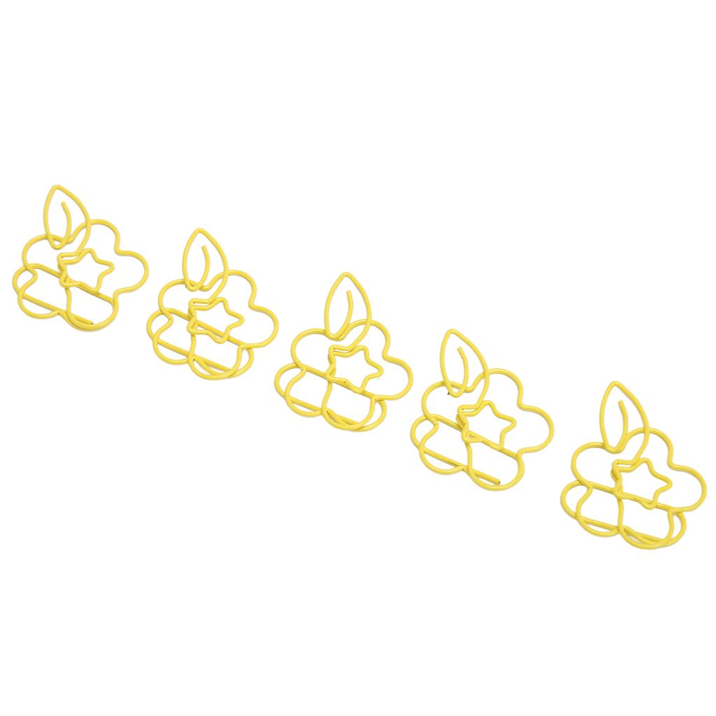 45 шт. Бумажные скрепки Многоцелевые Металлические скрепки в форме цветка Набор для классификации документов Желтый