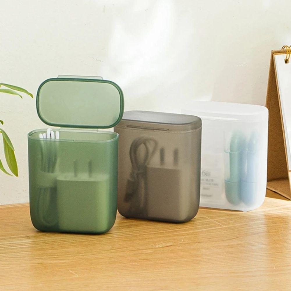 Dustproof Data Cable Storage Box Transparent Mobile Phone Charger Box Cable Wire Container Box
