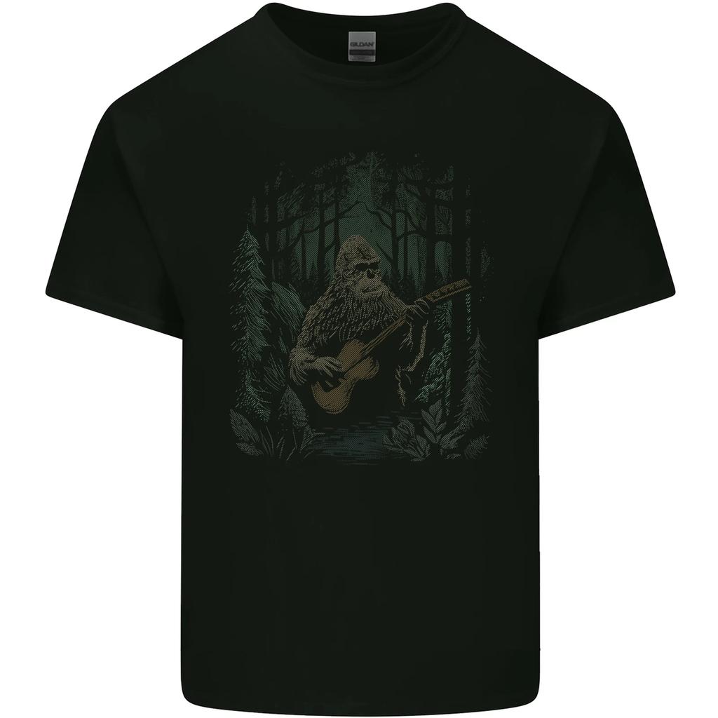 Bigfoot Playing the Guitar Kids T-Shirt Childrens