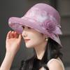 Elegant Women's French Summer Bucket Hat with Sun Protection and Floral Design