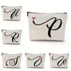 Cosmetic Bag Stylish Letter Pattern Makeup Storage Bag Zipper Closure Travel Makeup Organizer for Women Mom Friends