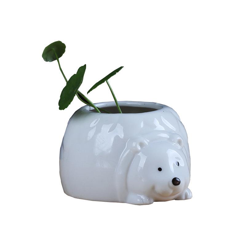 New Desktop Potted Succulent Flower Pot, Gardening Creative Thumb Pot Ceramic Small Flower Pot