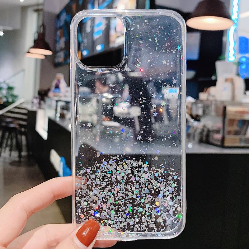 Мягкий блестящий чехол ярких цветов с блестками и звездами для Samsung Galaxy A05 A05S A25 A04S A14 A24 A34 A54 M14 M34 M53 5G 4G S21 S22 S23 Ultra PLus FE.