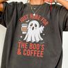 Funny Ghost Halloween Shirt - Boo and Coffee Tee for Spooky Coffee Lovers, Perfect Cute Ghost Graphic for Halloween Parties