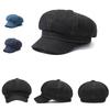 Back Closed Women Denim Beret Vintage Painter Cap Fashion Octagonal Caps Unisex