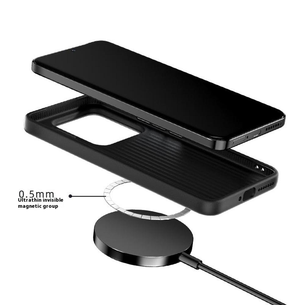 ABEEL Чехол для Xiaomi 15S Pro PC+ТПУ+Алюминиевый сплав+ПУ кожа Чехол для телефона Совместим с MagSafe