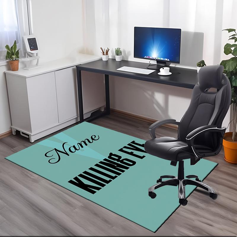 Custom Name Killing Eve Printed Carpet, Rug for Office Chair Living Room Bedroom Kitchen Room Decor Gifts.