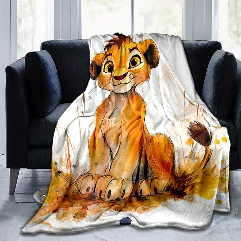 1PC Seasonal Universal Lion King Simba Blanket, Perfect for Home Decoration, Soft Flannel Throw Blanket, Versatile & Cozy for Bedroom, Living Room, Tr