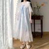 Large Size Summer Mesh Pajama Dress Women's Loose and Cute Pajama Home Clothing Short Sleeved Skirt