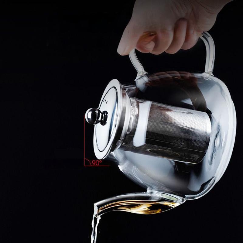 GIANXI Прозрачный стеклянный чайник для заваривания чая, бытовой чайник для заваривания пуэра, набор инструментов, кофейная и чайная посуда, фильтруемая ручка, чайник