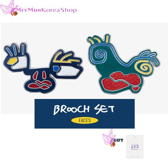 BTS Набор брошей V, сделанный художником (Лица)