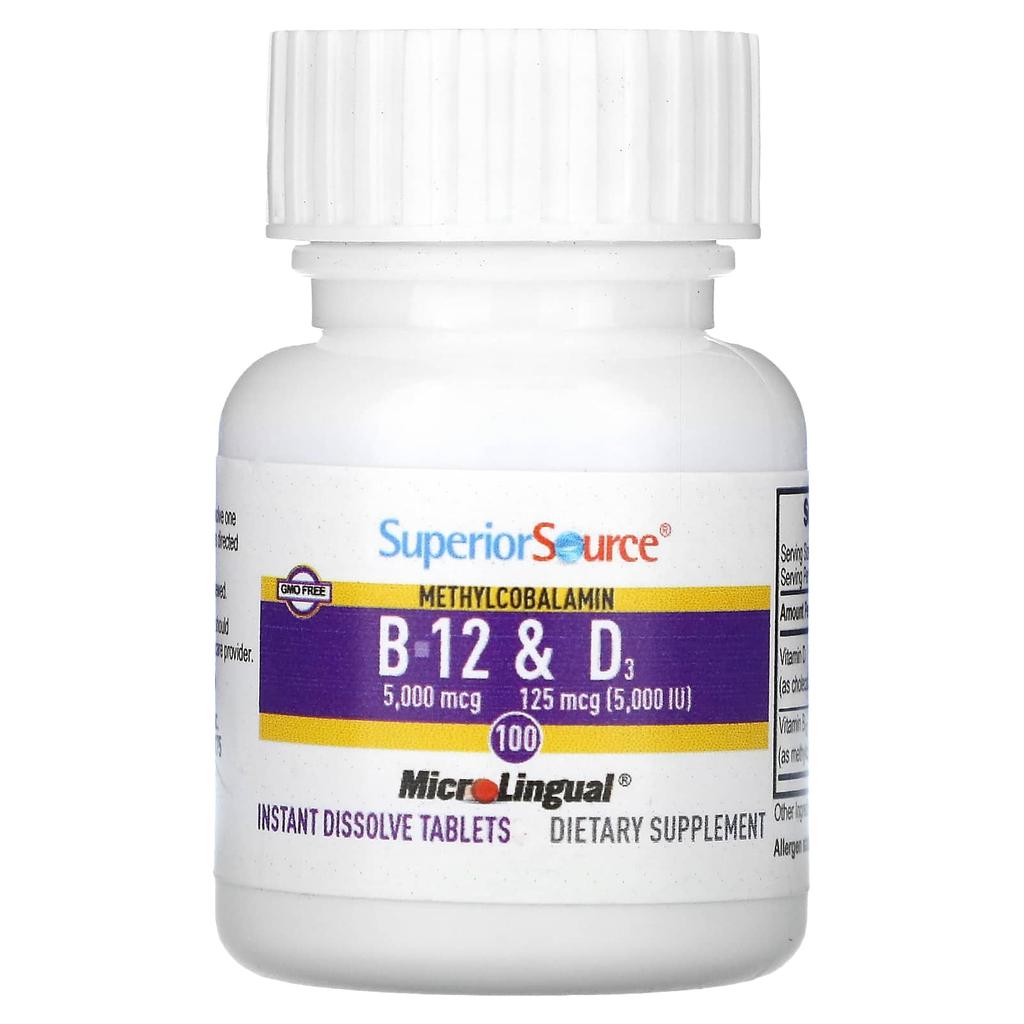 Superior Source, Methylcobalamin B-12 & Vitamin D3, 100 Instant-Dissolving MicroLingual Tablets
