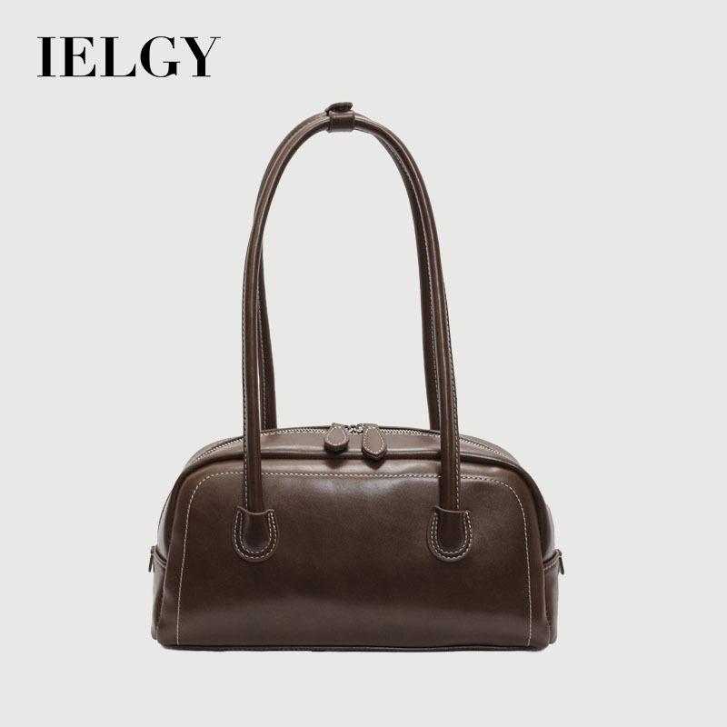 Ielgy Retro Fashion Underarm Bag Trendy Bowling Bag Casual One Shoulder