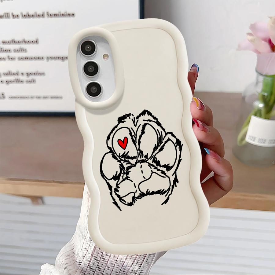 Cute Pet Paw Prints Soft Phone Cover Case for Samsung Galaxy A14 A13 A16 A12 A15 A11 A52 A21s A23 A03 A05 A22 A06 A33 A53 A04