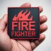 Firefighter Tactical Patch - Durable PVC Red Flame Design with Hook and Loop Fastener, Perfect for Vests/Backpacks - Morale Badge, Firefighter Gifts