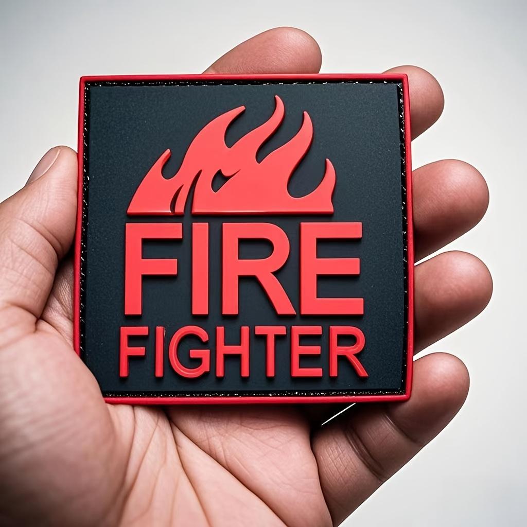 Firefighter Tactical Patch - Durable PVC Red Flame Design with Hook and Loop Fastener, Perfect for Vests/Backpacks - Morale Badge, Firefighter Gifts