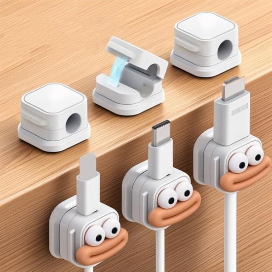 6/12 шт. Мультяшный магнитный органайзер для кабелей, самоклеящийся зажим для дома, офиса, стола, держатель для кабеля для зарядки телефона, передачи данных, фиксатор, зажим для управления силовыми проводами