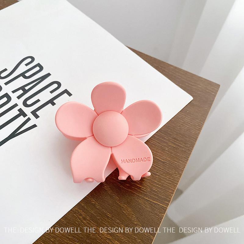 Stunning Floral Design Korean Style Hair Claw Clip In Lemon Yellow Deep Purple And Sky Blue