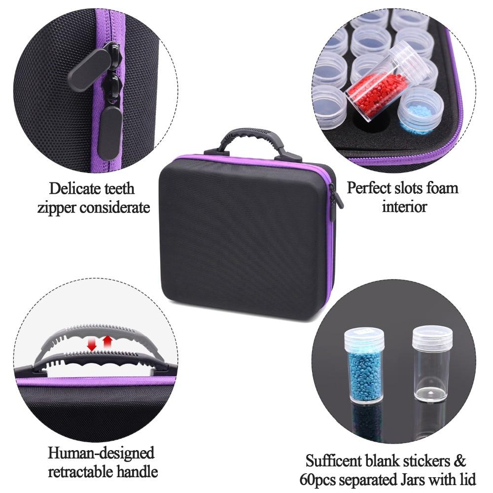 5D алмазная живопись аксессуары ящик для хранения 15/30/60/120 слотов бутылки с бусинами контейнер банка на молнии чехол для DIY алмазной живописи