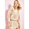 Women's Square Patterned Knitwear Sweater