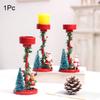 1PC Christmas Trees Festival Red Tabletops Candlestick Decorations Resin Gift Christmas Ornaments Atmosphere