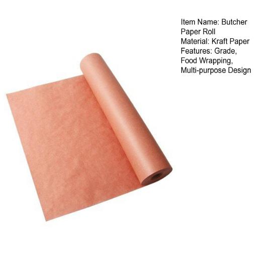 Рулон розовой оберточной бумаги 30/40/60 см x 10 м, крафт-бумага пищевого класса, небеленая, без покрытия