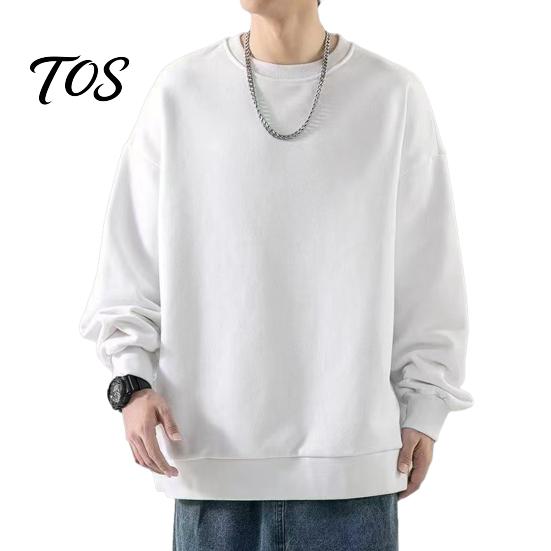 Breathable Workout Apparel Men Long Sleeve Sweatshirt, Loose Fit Pullover Shirt, Solid Outdoor Travel Clothing Color Crew Neck Sweatshirt for