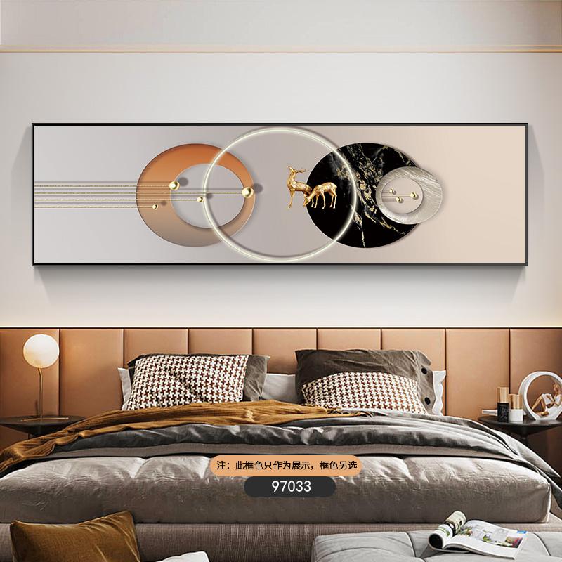 Nordic Light Luxury Geometry Canvas Painting New Chinese Style Golden Deer Posters And Prints Wall Art for Living Room Decor