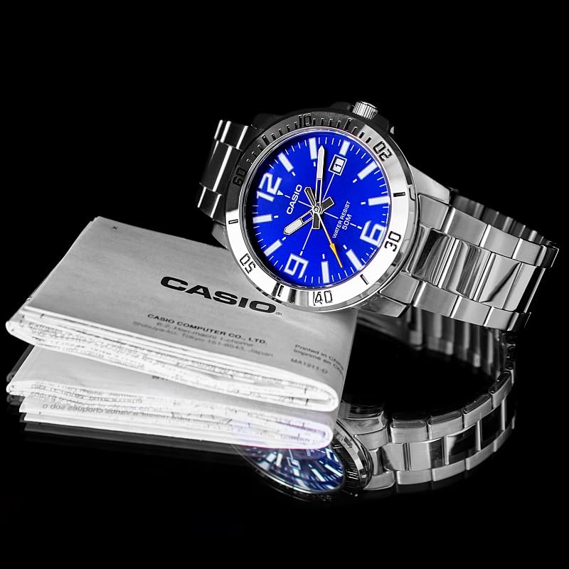 Casio Enticer Нержавеющая сталь Синий циферблат Повседневные Аналоговые Спортивные часы MTP-VD01D-2BV Мужские