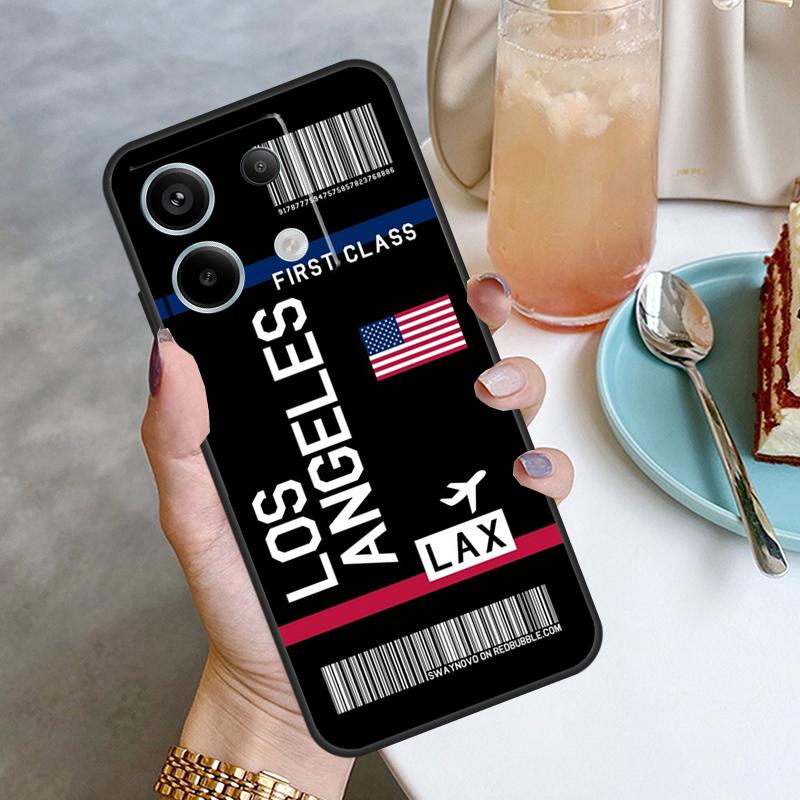 Boarding Pass Plane Ticket Case For Xiaomi Redmi Note 11 9 10 12 13 Pro Plus 9S 10S 11S 12S Redmi 12 10C 9C 13C Cover
