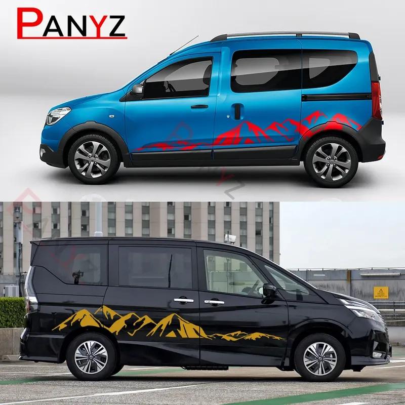 Наклейки на фургон для Renault Dacia Dokker, автодом, боковая дверь, полосы, графика, виниловый декор, наклейки, аксессуары для тюнинга авто